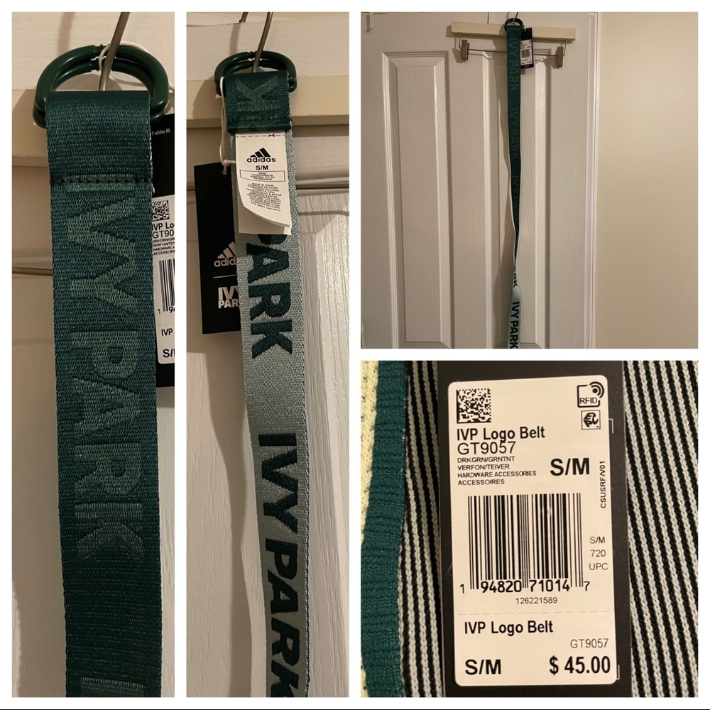 adidas Original Beyoncé Ivy Park Logo Belt Reversible NWT size S/M Green